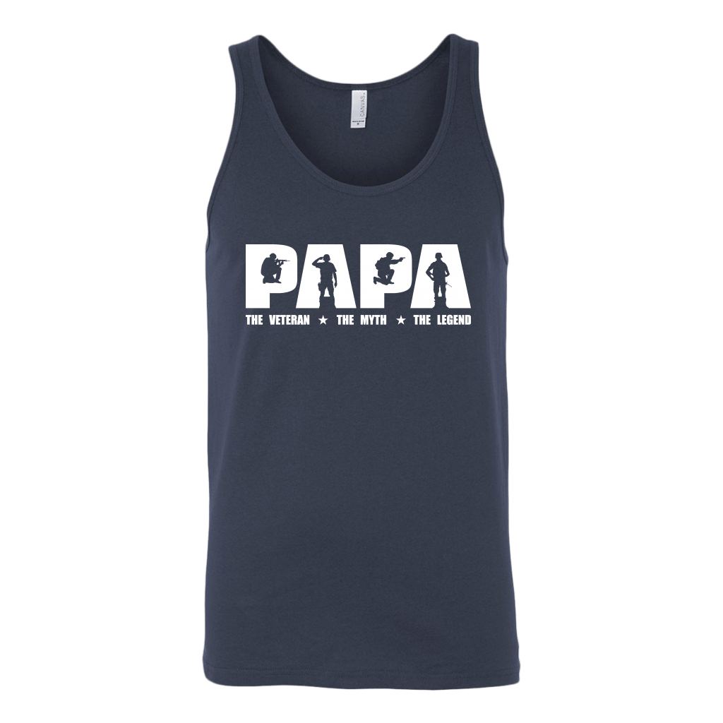 "Papa - The Veteran, The Myth, The Legend" Shirts and Hoodies