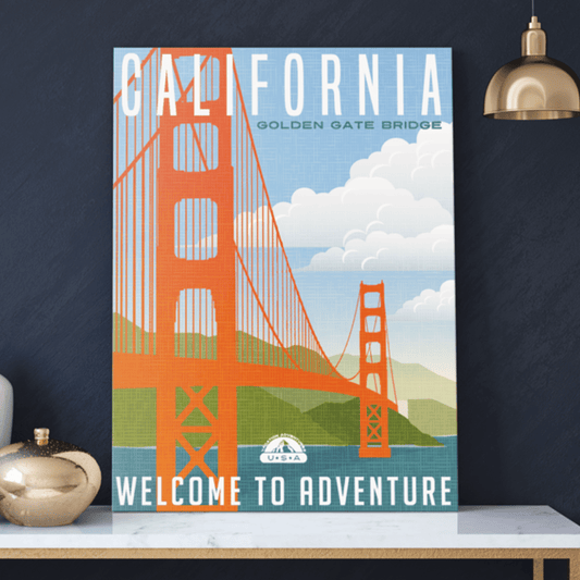 "Welcome To Adventure" Canvas - California