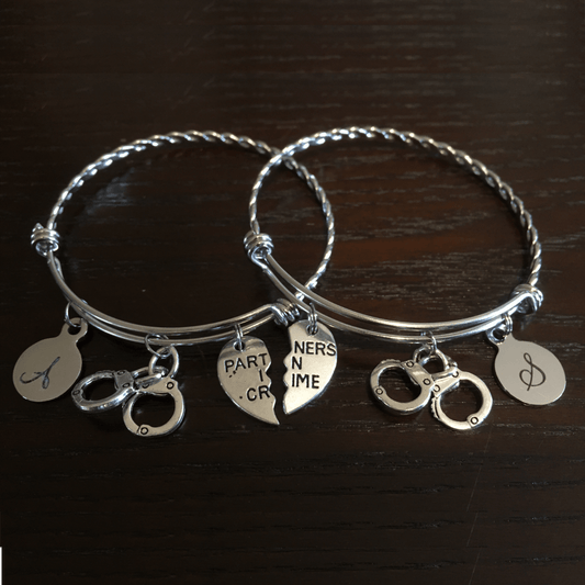 Braided Stainless Steel "Partners In Crime" Bracelet Set