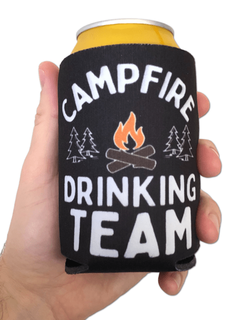 Official "Campfire Drinking Team" Camping Can Coolers - Party 4 Pack