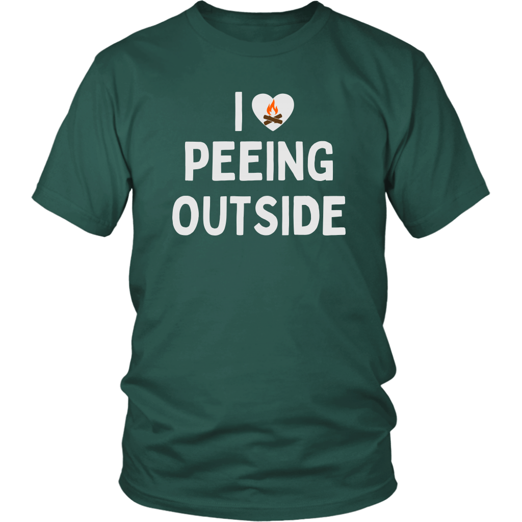 Funny "I Love Peeing Outside" Green Shirt