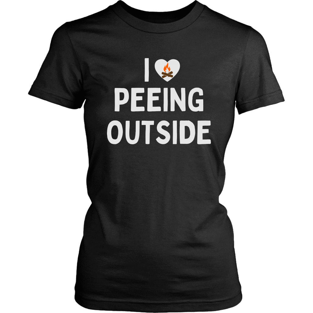 Funny "I Love Peeing Outside" Black Women's Shirt