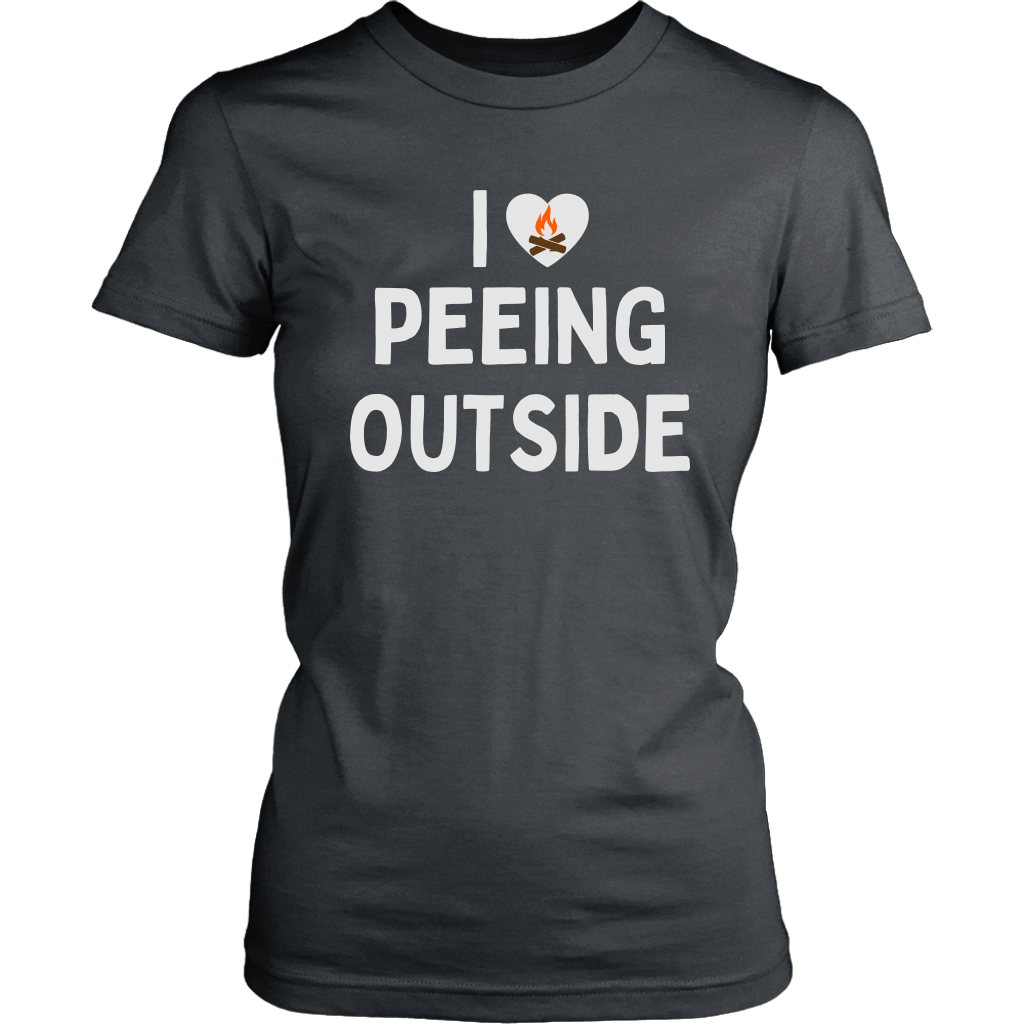 Funny "I Love Peeing Outside" Gray Women's Shirt