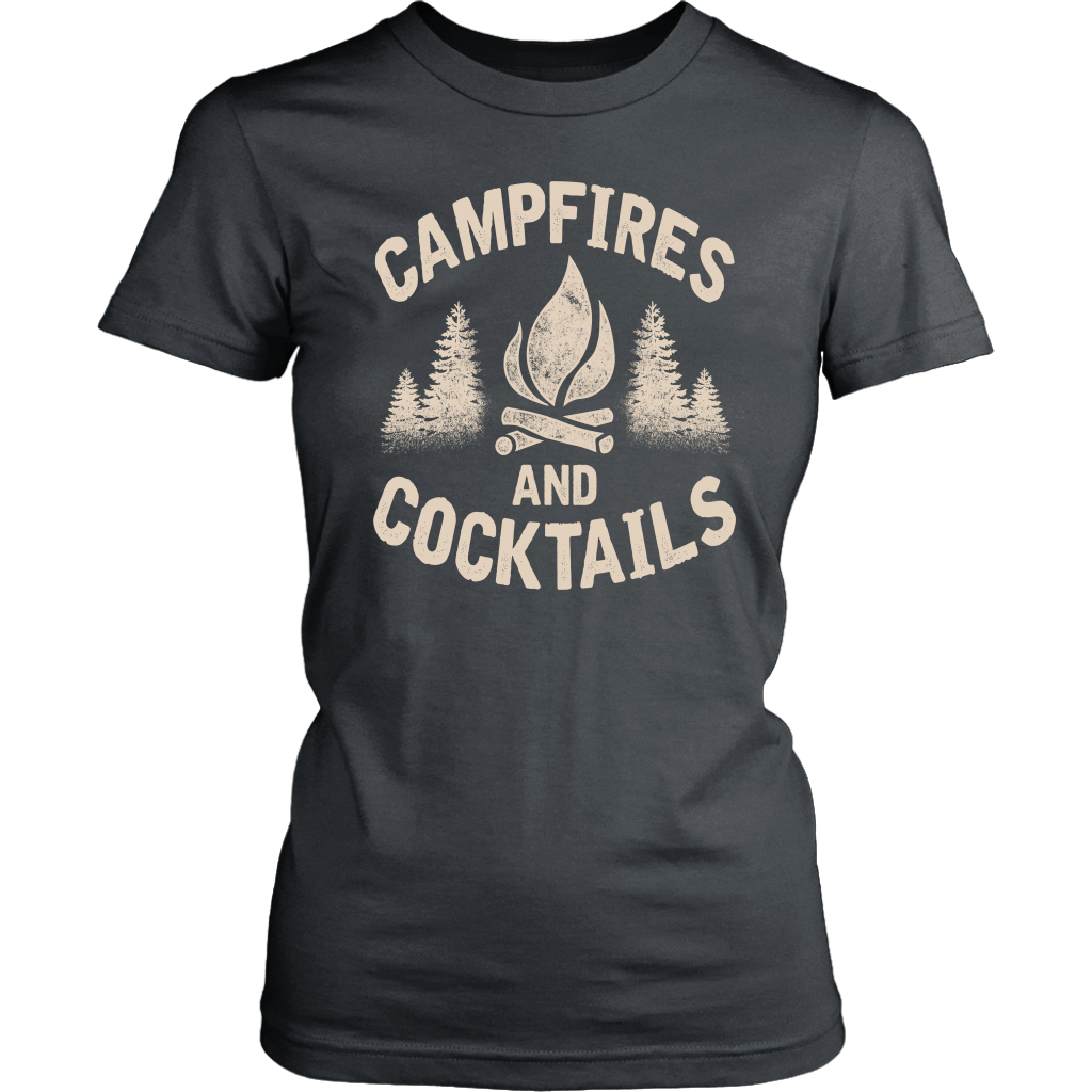"Campfires And Cocktails" - Shirts and Hoodies