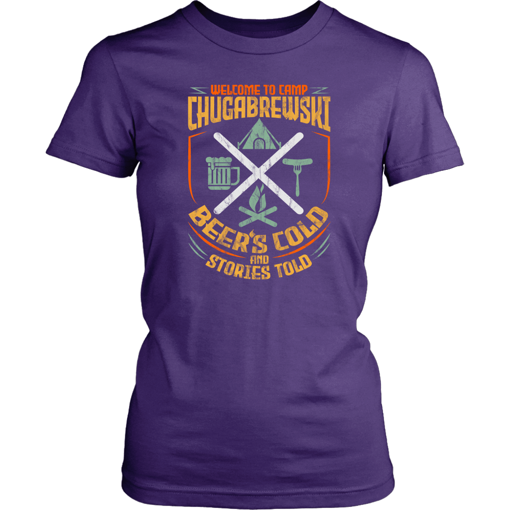 "Welcome To Camp Chugabrewski" - Funny Camping Shirts and Hoodies