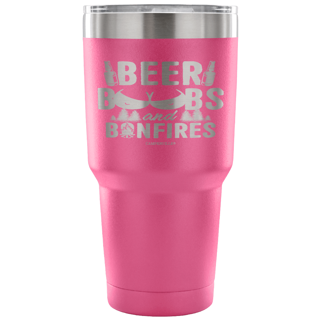 "Beer, Boobs, and Bonfires" Stainless Steel Tumbler