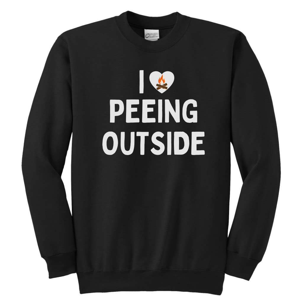 I Love Peeing Outside - Funny Kids Camping Sweatshirt Black