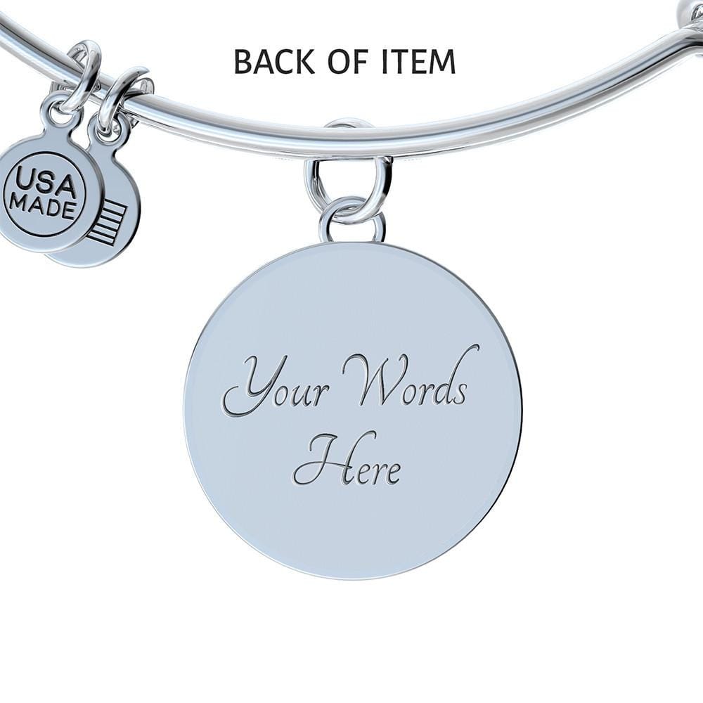 Adorable "Camping Besties" Fifth Wheel Bangle Bracelet (Custom Engraving Available)