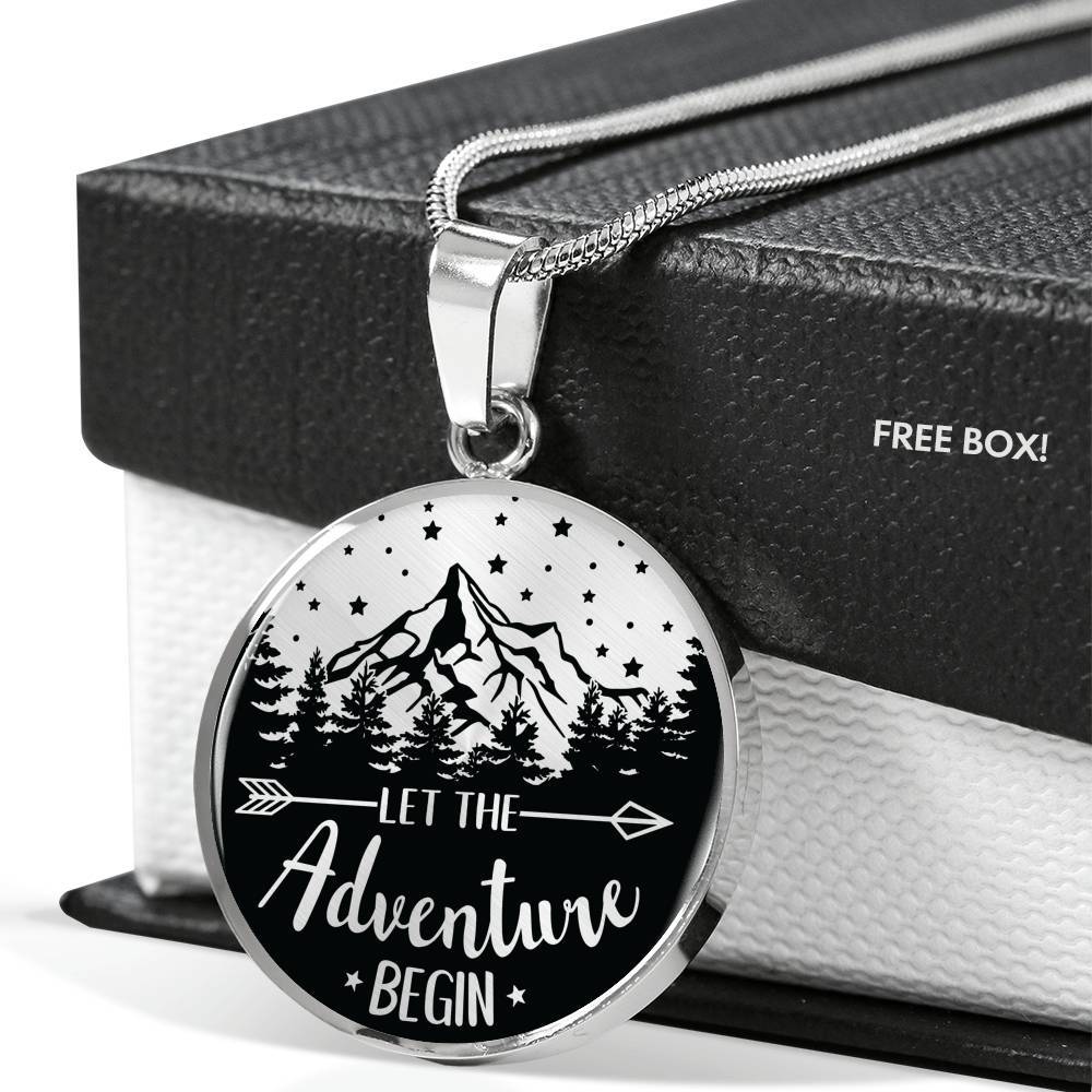 Elegant "Let The Adventure Begin" Necklace