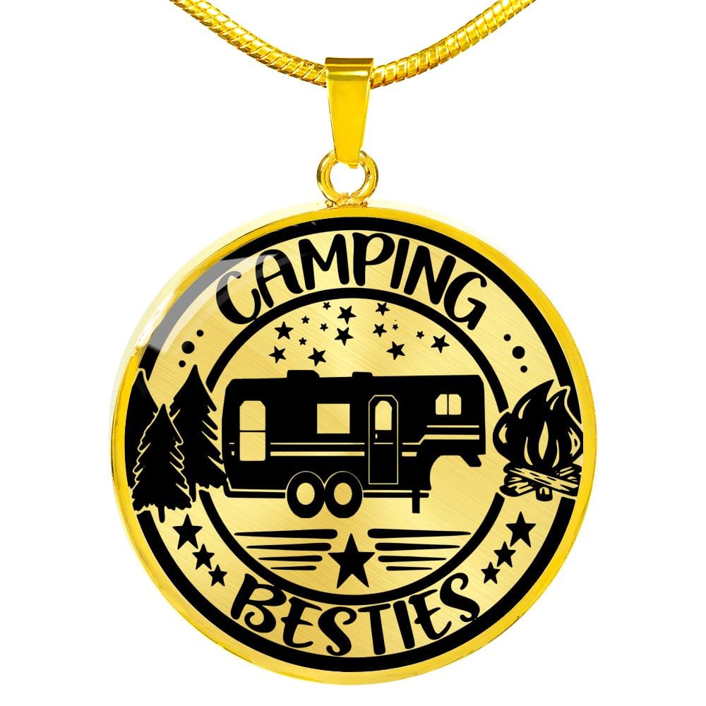 Adorable "Camping Besties" Necklace (Custom Engraving Available)