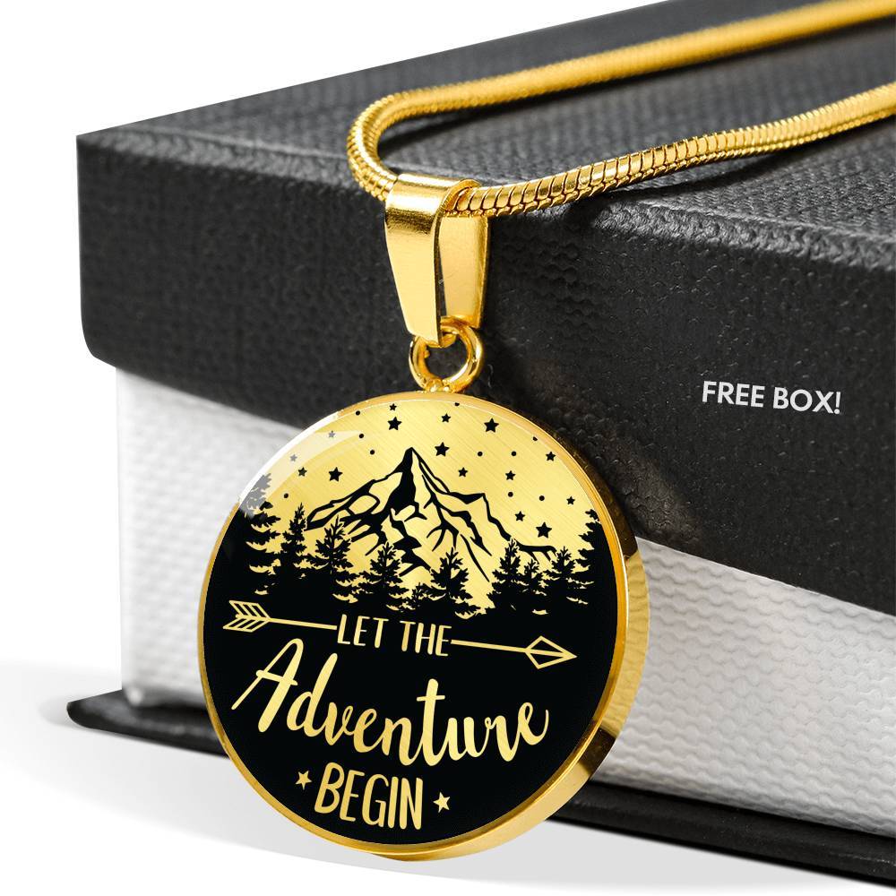 Elegant "Let The Adventure Begin" Necklace