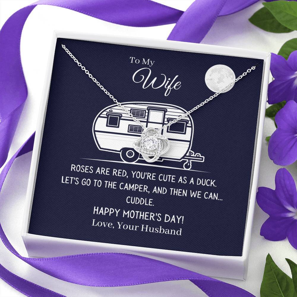 Funny "To My Wife - Let's Go To The Camper" Mother's Day Necklace
