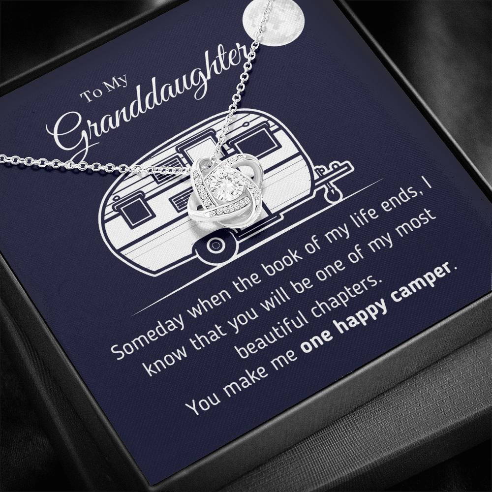 To My Granddaughter - You Make Me One Happy Camper Necklace