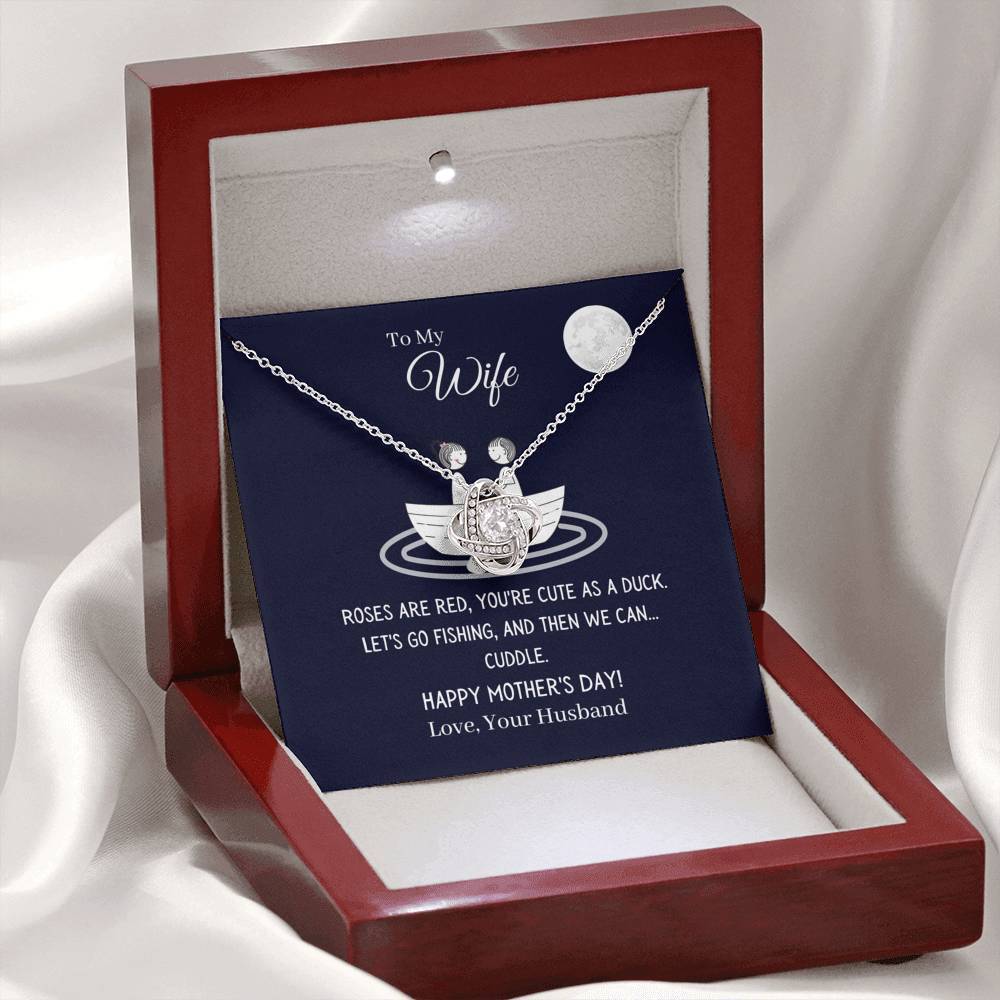 Funny "To My Wife - Let's Go Fishing" Mother's Day Necklace