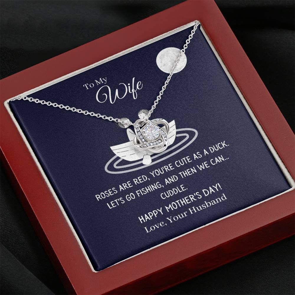 Funny "To My Wife - Let's Go Fishing" Mother's Day Necklace