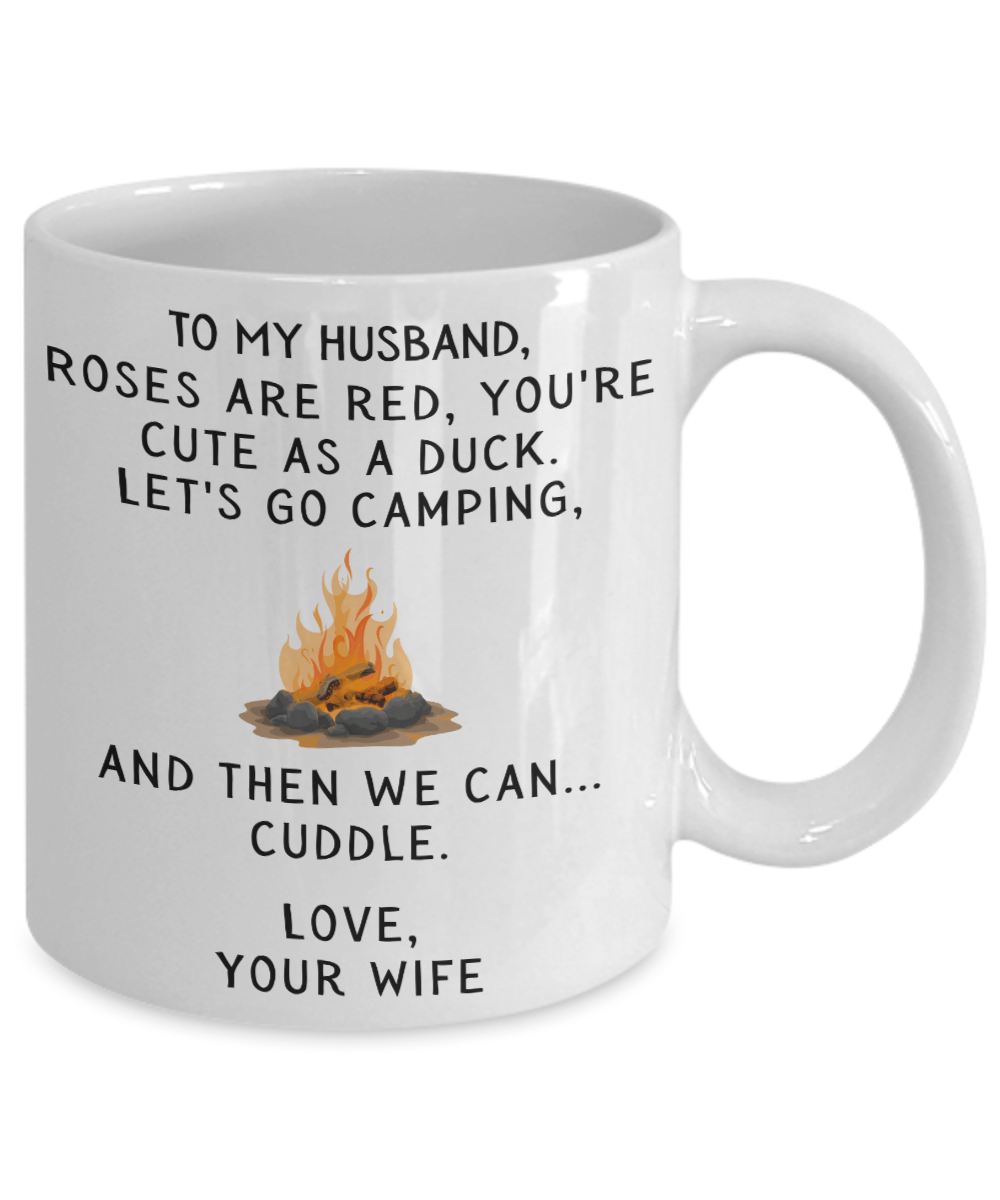 To My Husband - You're Cute As A Duck - Funny Camping Campfire Mug