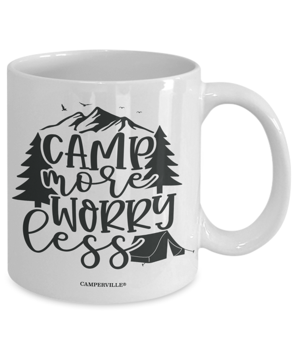 "Camp More, Worry Less" Camping Coffee Mug