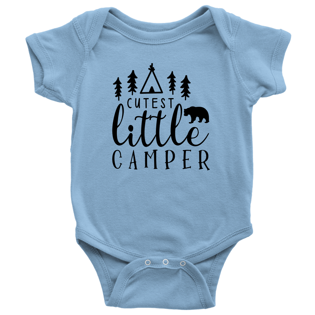 Cute and Adorable "Cutest Little Camper" Baby Onesie