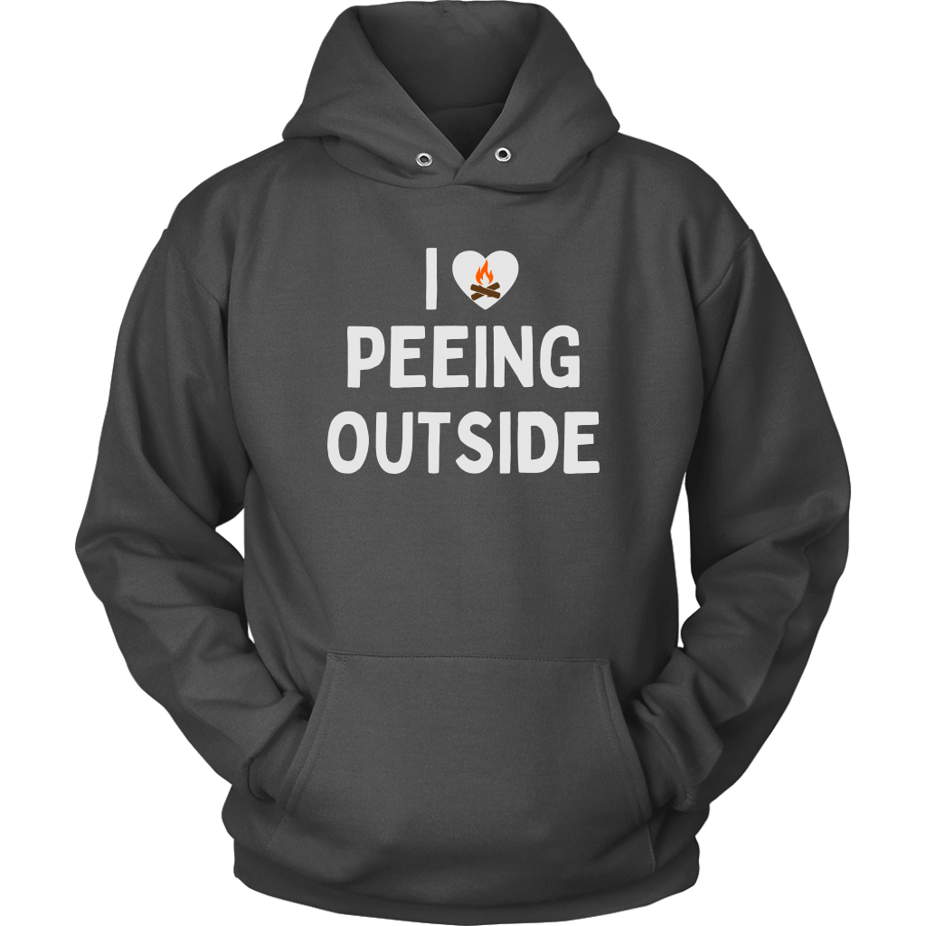 Funny "I Love Peeing Outside" Gray Hoodie