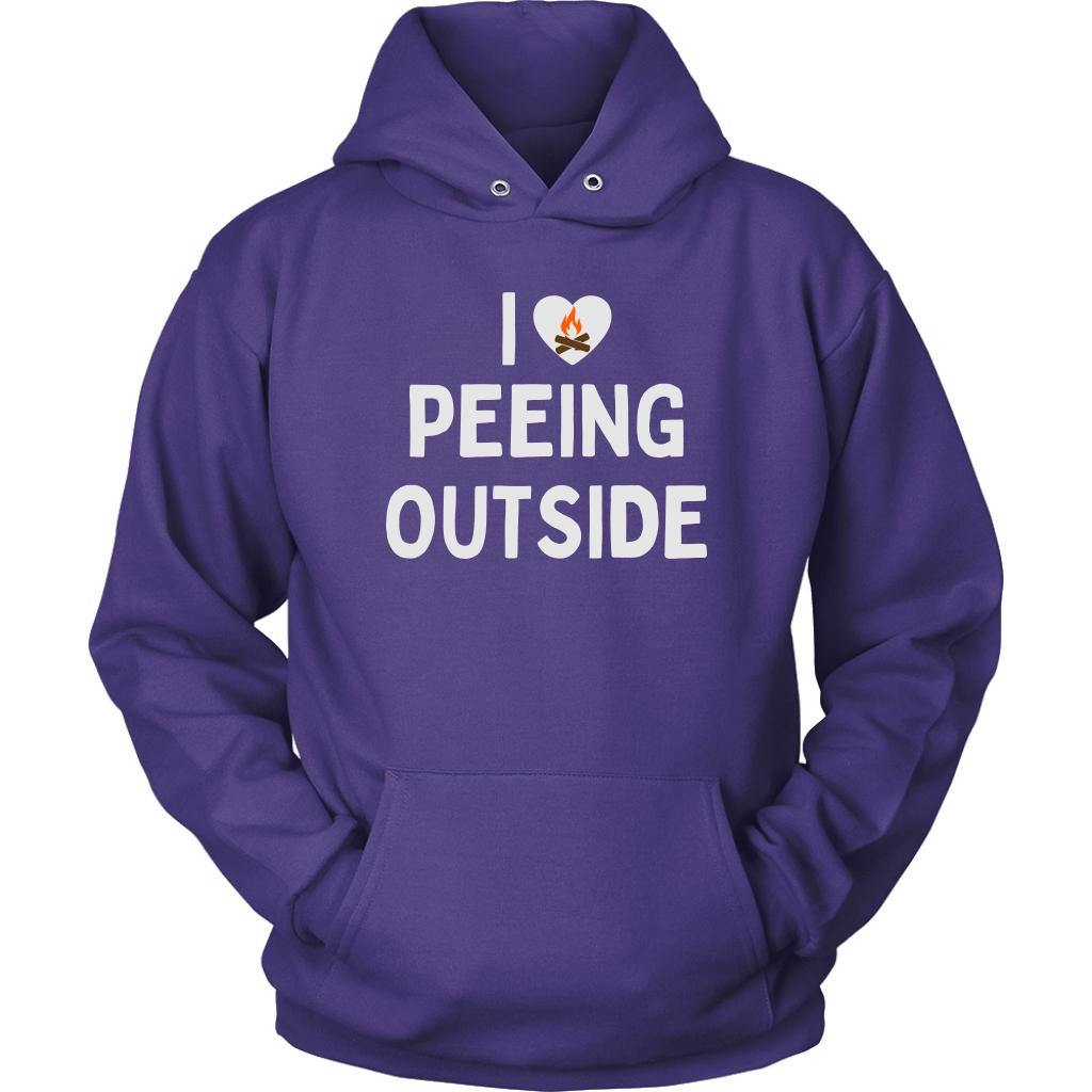Funny "I Love Peeing Outside" Purple Hoodie