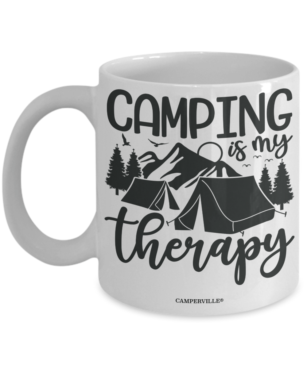 Funny "Camping Is My Therapy" Mug