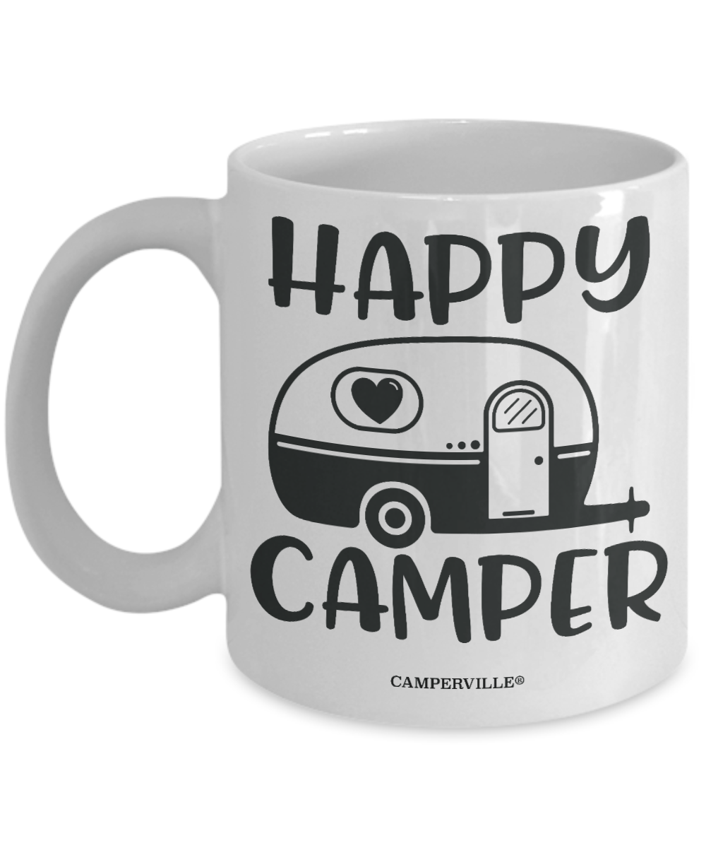 Adorable "Happy Camper" Camping Coffee Mug