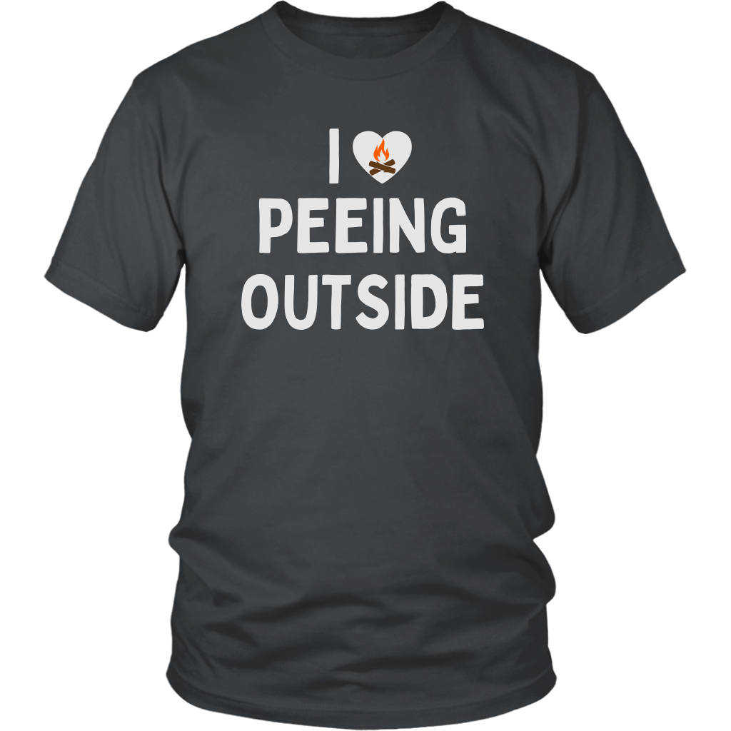 Funny "I Love Peeing Outside" Gray Shirt