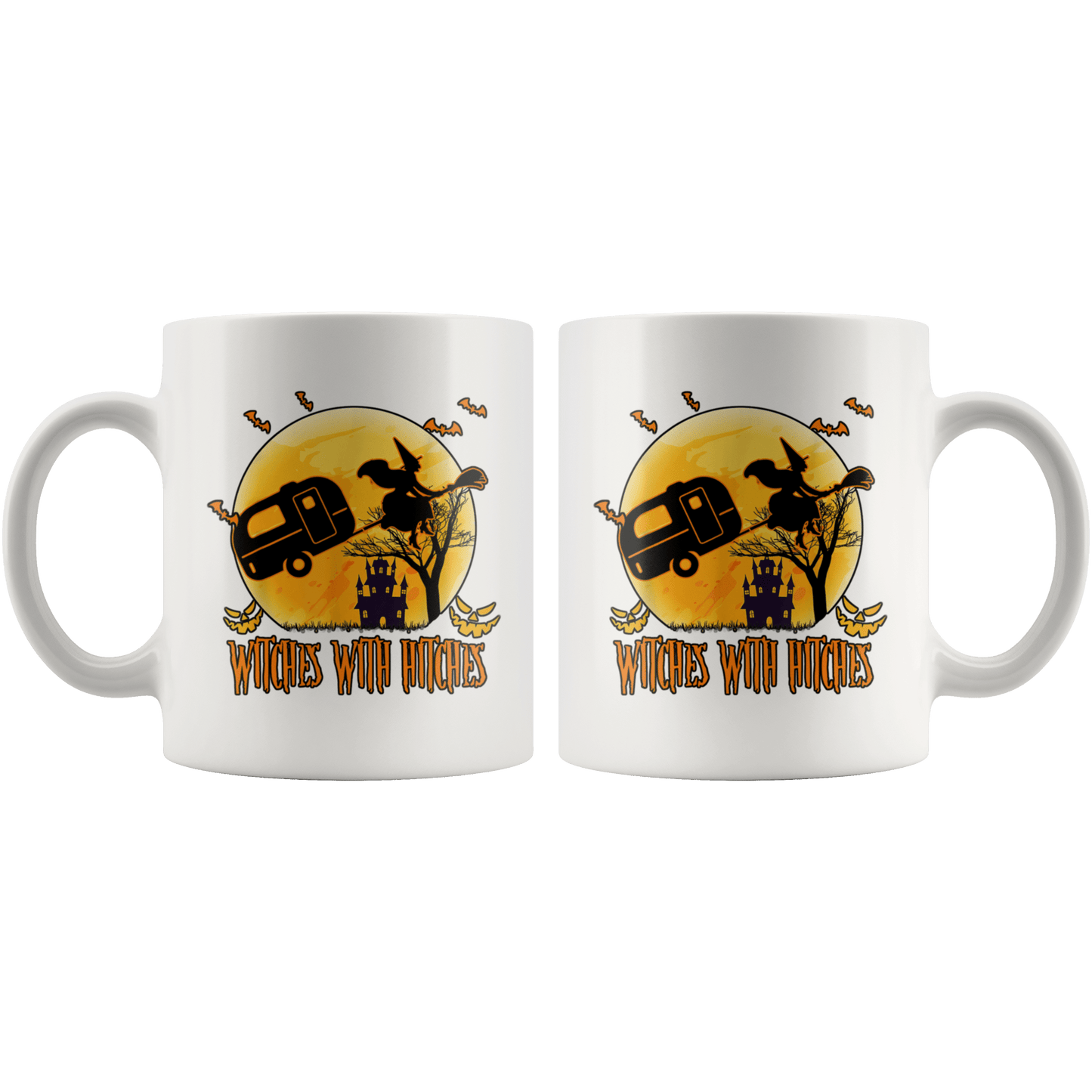 Funny "Witches With Hitches" Halloween Camping Mug