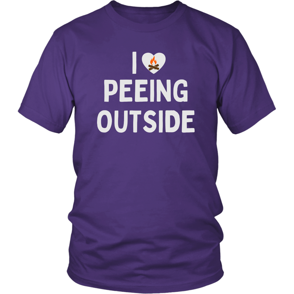 Funny "I Love Peeing Outside" Purple Shirt