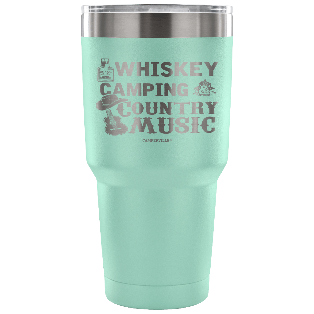 "Whiskey, Camping, And Country Music" - Stainless Steel Tumbler