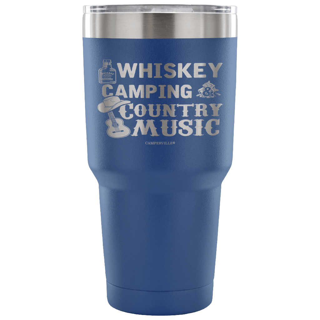 "Whiskey, Camping, And Country Music" - Stainless Steel Tumbler